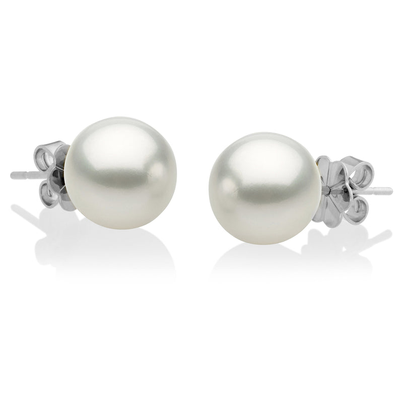 Autore 18ct White Gold 9mm South Sea Pearl Stud Earrings