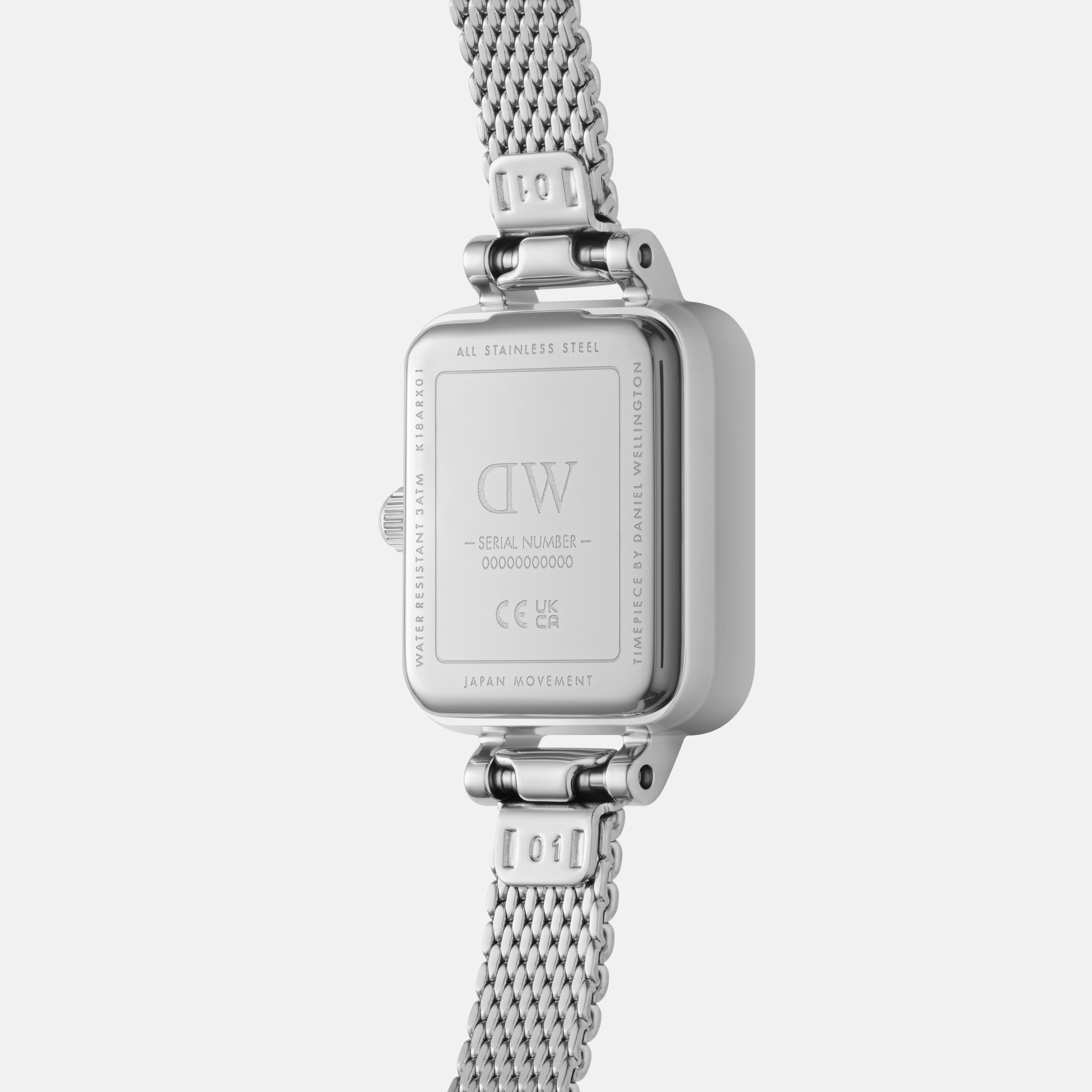 Daniel Wellington Quadro Mini 15x18 Sterling Silver White Watch