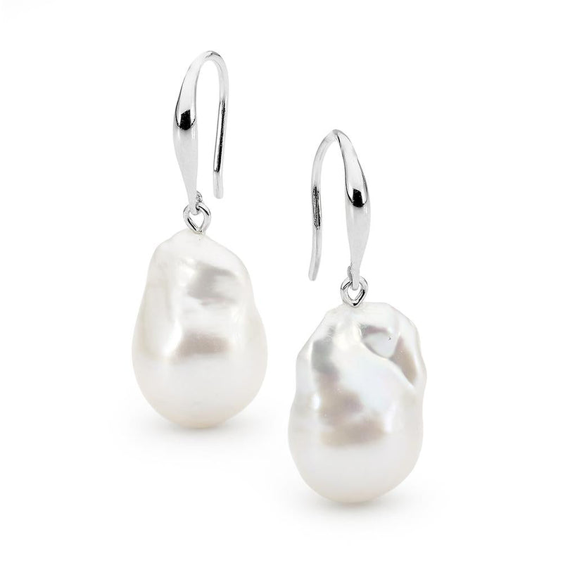 Sterling Silver 12mm Freshwater Pearl Hook Earrings