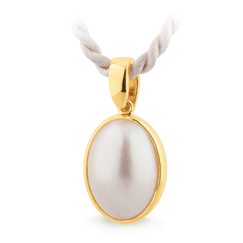 Mabe Pearl Bezel Set Pearl Pendant in 9ct Yellow Gold