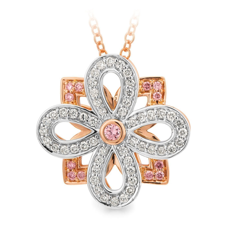 PINK CAVIAR 0.35ct Pink Diamond Pendant in 9ct Rose & White Gold