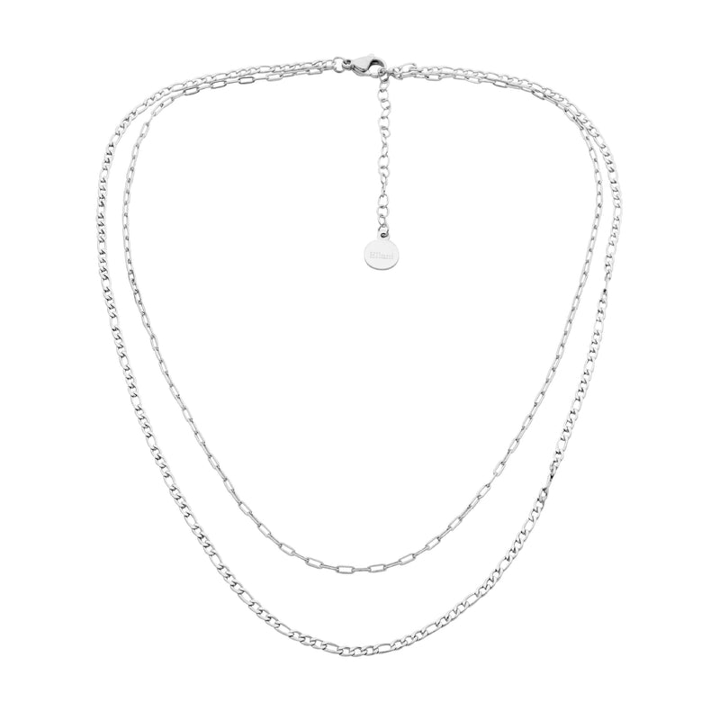 Stainless Steel Double Chain Necklace 40 & 45cm+ Ext. 